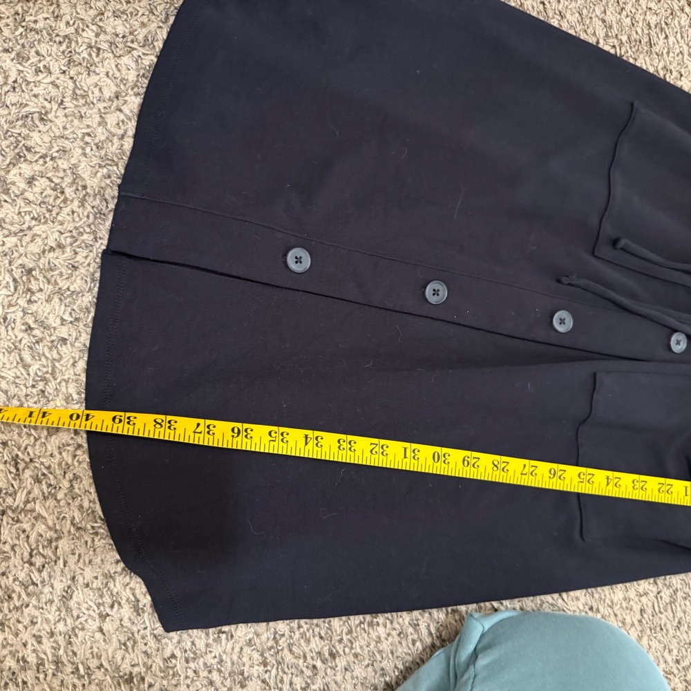 Old‎ Navy Button Front Midi Dress Womens Medium Black Excellent Drawstring Waist - Picture 7 of 7